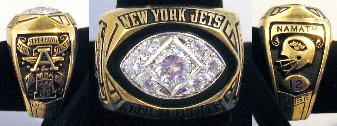 Sold at Auction: New York Jets Replica 1968 Joe Namath Super Bowl Ring